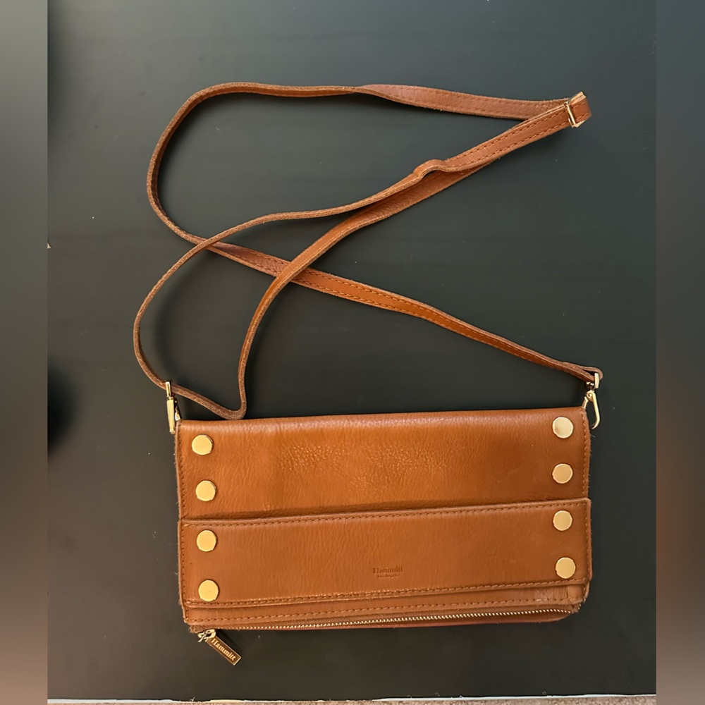 Hammitt brown Leather Crossbody Bag/clutch.